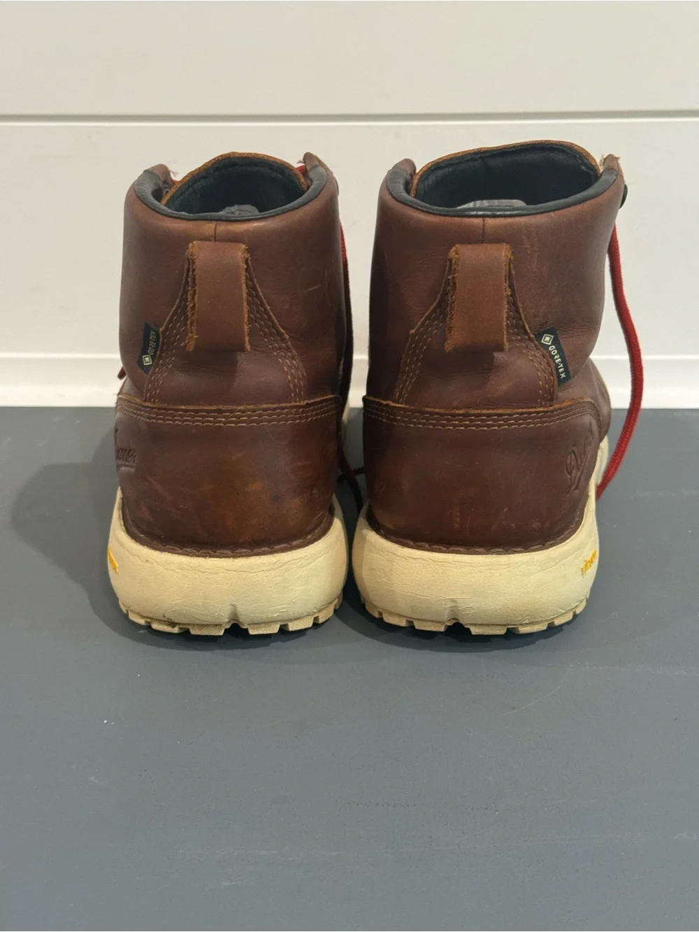 Danner Brown Leather Hiking Boots with Red Laces